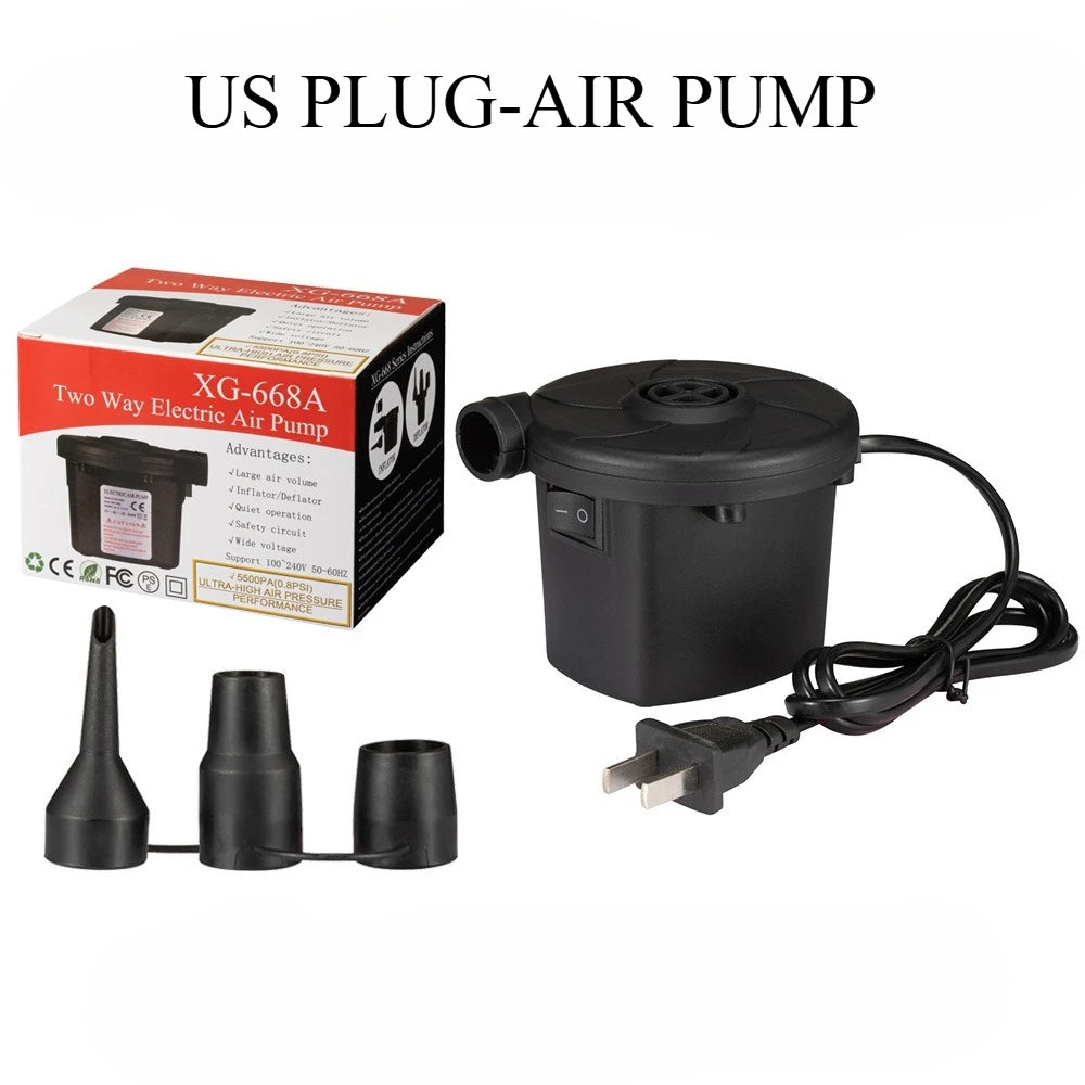 Portable Electric Air Pump with Multiple Nozzles for Quick, Suitable for Swim Ring, Pool Rafts and Inflatable Toys