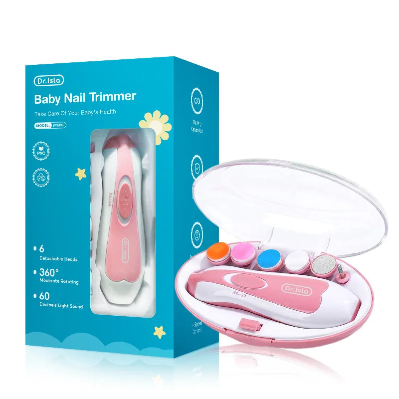 MAMIJOY Electric baby Nail clipper LED Light Baby Nail Trimmer Baby Care Set 4-speed speed Adjustment With Low Noise