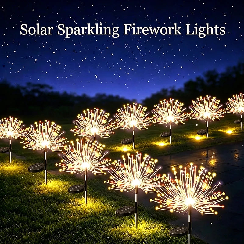 Outdoor Decoration Light Solar Firework Lights Waterproof Sparkles Landscape Fairy Light Garden Lights Yard Patio Pathway