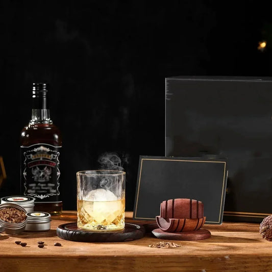 Cocktail Smoker Kit 6 Flavors Wood Chips Wooden Smoked Hood Drink Infuser Old Fashioned Bourbon Whiskey Bar Tools For Home Bar