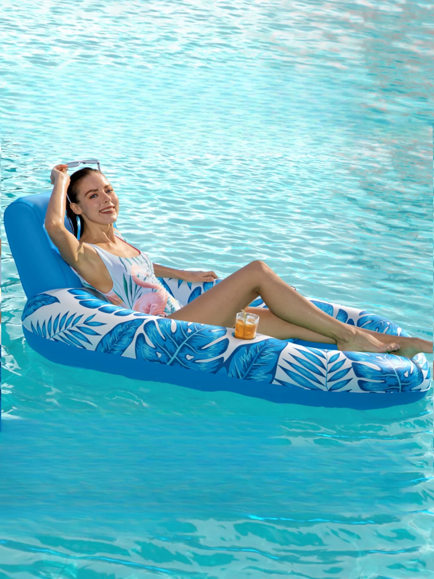 Inflatable Pool Float Adult - Pool Floaties Lounger Floats Raft Floating Chair Water Floaties for Swimming Pool Lake Lounge Floa