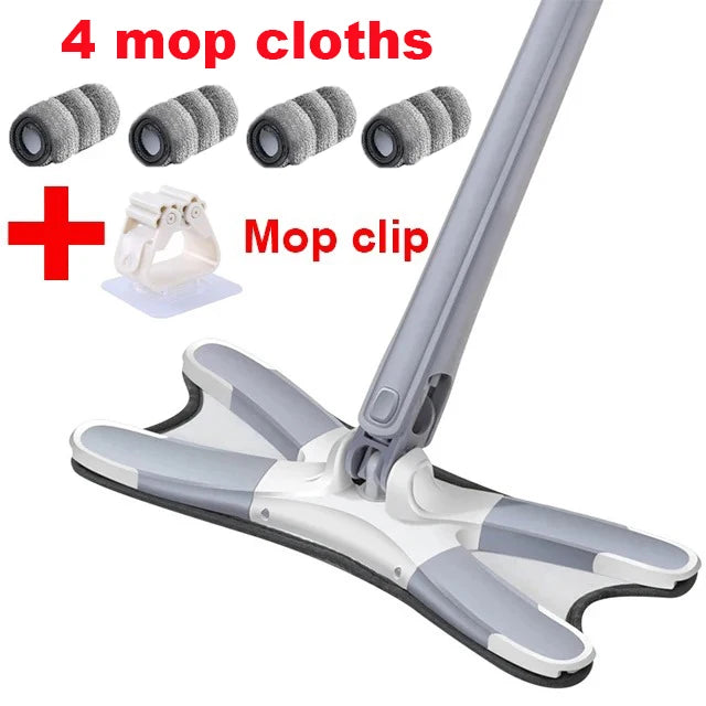 X-type Flat Floor Mop for Hardwood Wood Ceramic Tiles Home 360 Degree Squeeze Mop Hand-free Wash Lazy Mop Home Cleaning Tools