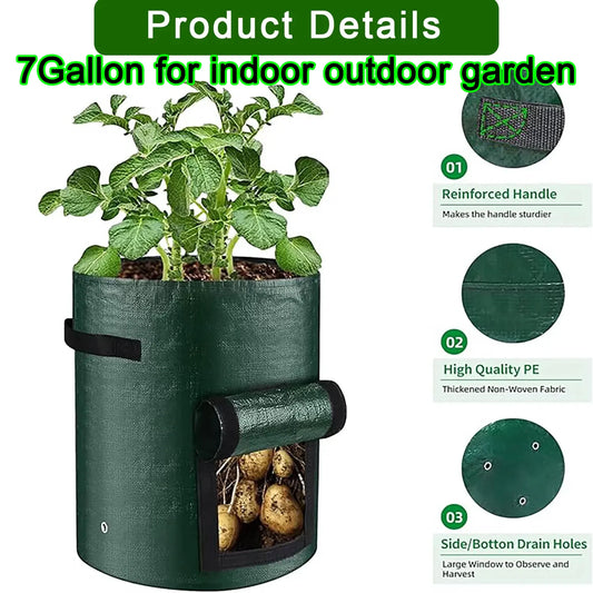 50PCS 7 Gallon Grow Bags for Vegetables Plants with Handles Pots for Plants Form for Garden Flower Pots for Outdoor &Living Room
