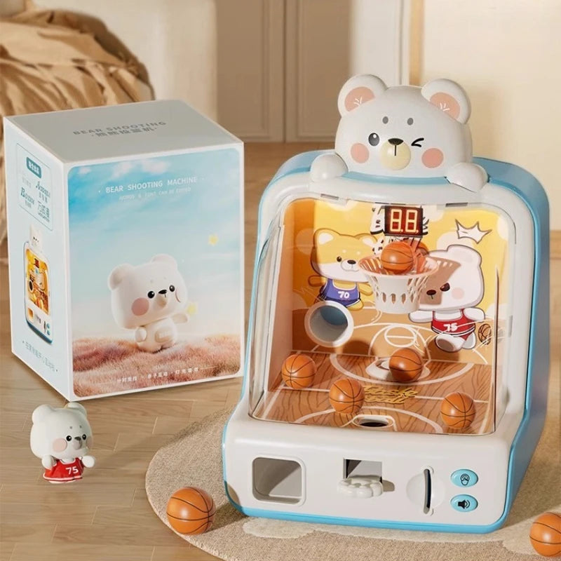 Children Ball Basketball Machine Toys Coin Operated Play Shooting Pinball Game Machine Kids Desktop Interactive Christmas Toy