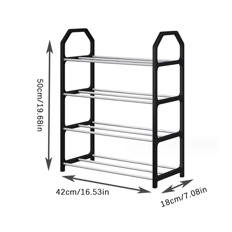 5-Tier Dustproof Shoe Rack, Easy Assembly Footwear Storage Shelf for Home Entryway Dorm Apartment