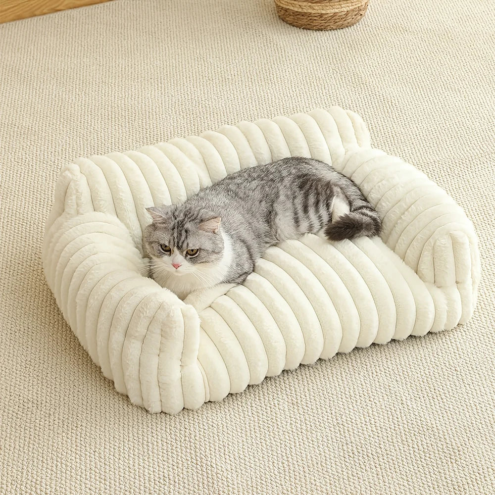Warm Comfort Cat Sofa Deep Sleep Cat Bed Pet Basket Kitten House Small Dogs Sofa Cute Soft Cushion For Medium Cats Bed
