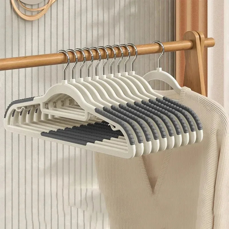 10Pcs Black/Orange/Grey Multifunctional Wet and Dry Household Hanger Suitable for Hanging Clothes Bedroom Wardrobe Anti-Slip