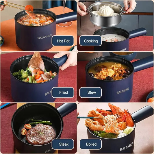 220V Multifunction Cooker Household Single/Double Layer Hot Pot Electric Rice Cooker Student Dormitory Mini Non-stick Pan Pots