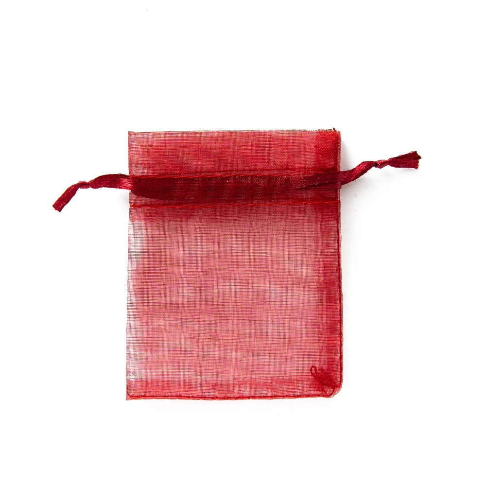 50Pcs Sheer Organza Gift Drawstring With Jewelry Pouches Display Packaging Christmas Candy Wedding Party Festival Gauze Bags