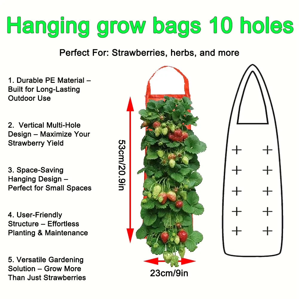 Hanging Grow Bags for Strawberries Tomatoes Hanging Planting Grow Bag Vertical Garden Strawberry Planter Pot Aeroponic Tower