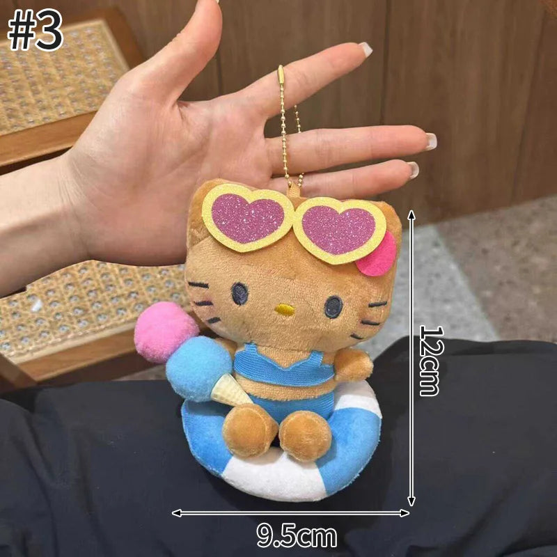 Kawaii Hello Kitty Keychain Cute Cartoon Bag Pendant Plush Doll Charms Car Key Ring Backpack Accessories Women Girl Gifts