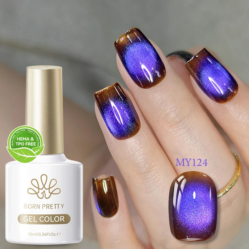 BORN PRETTY 10ml Brown Purple Black Red Cat Magnetic Gel Polish Manicure Soak Off UV Gel Nail Art Varnish Autunm Winter Nails