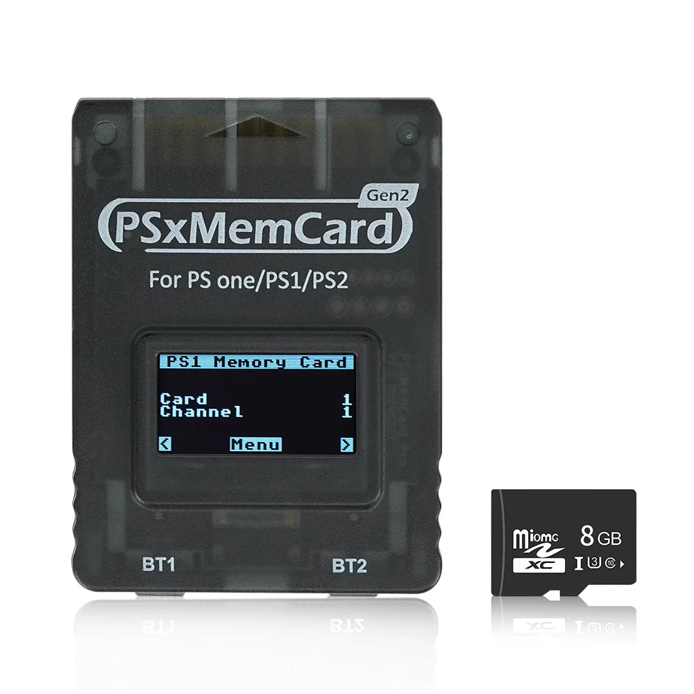 Bitfunx PSxMemCard Gen2 Store Game Saves for PS1 and PS2 Games for PlayStation1 PS one Playstation2 Game Consoles