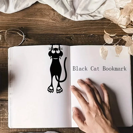 1/2/5/pcs of acrylic hollow bookmarks, creative hollow black kitten hanging bookmarks, are excellent gifts for avid readers