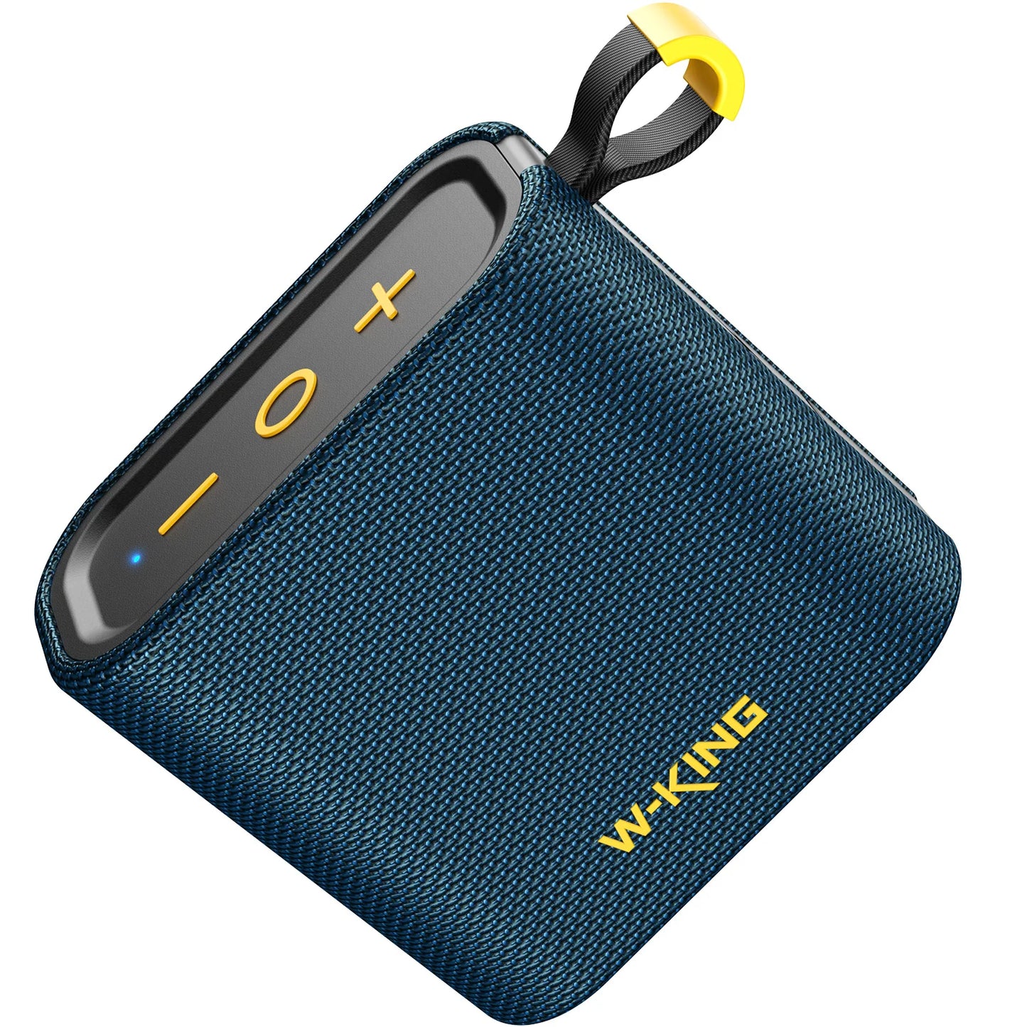 W-KING Blue Mini Bluetooth Speaker, 6W Bass, IPX7 Waterproof, 10H Playtime, TWS, FM, TF/AUX, Shower & Bike Use BT5.3 Speaker