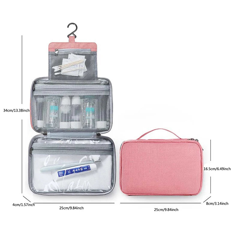Travel Hanging Toiletry Bag Water-proof Cosmetic Storage Bag Bathroom Beauty Wash Bag AccessoryTowel Bag Wet Dry Separated Bag