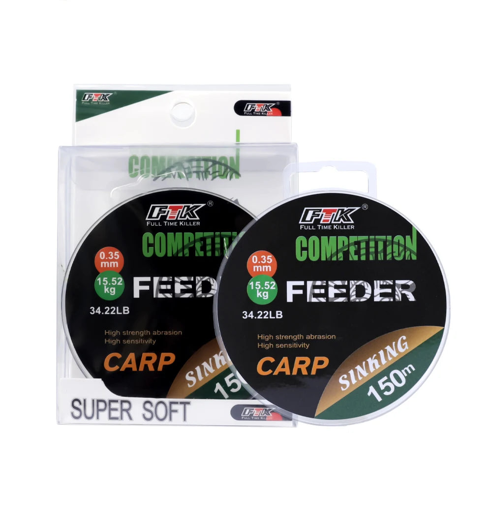 FTK 3D Invisible Carp Fishing Line Nylon150m/300m Super Strong Monofilament Fluorocarbon Tensile Spot Line for Pesca