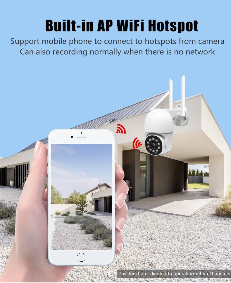 2MP 1080P Eseecloud APP Full Color Wireless PTZ IP Dome Camera AI Humanoid Motion Detection Home Security CCTV Monitor