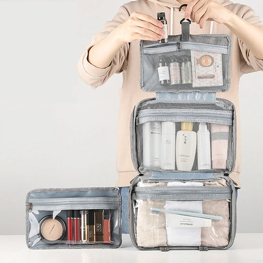 Travel Hanging Toiletry Bag Water-proof Cosmetic Storage Bag Bathroom Beauty Wash Bag AccessoryTowel Bag Wet Dry Separated Bag