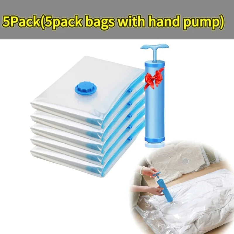 1-10pcs Thickened Vacuum Compression Bag,Transparent Quilt Vacuum Bags, Storage Bags, Household Clothing Storage and Sorting Bag