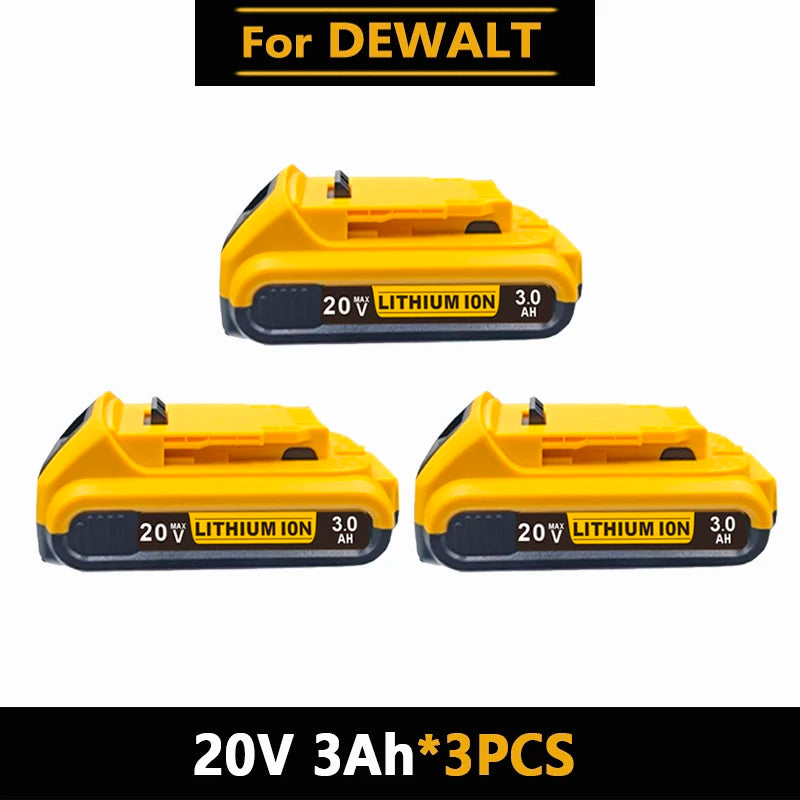 3.0Ah for Dewalt original 20V rechargeable tool battery DCB200 DCB201 DCB206 18V 20v 3AH .For Dewalt 18V 20V tool battery