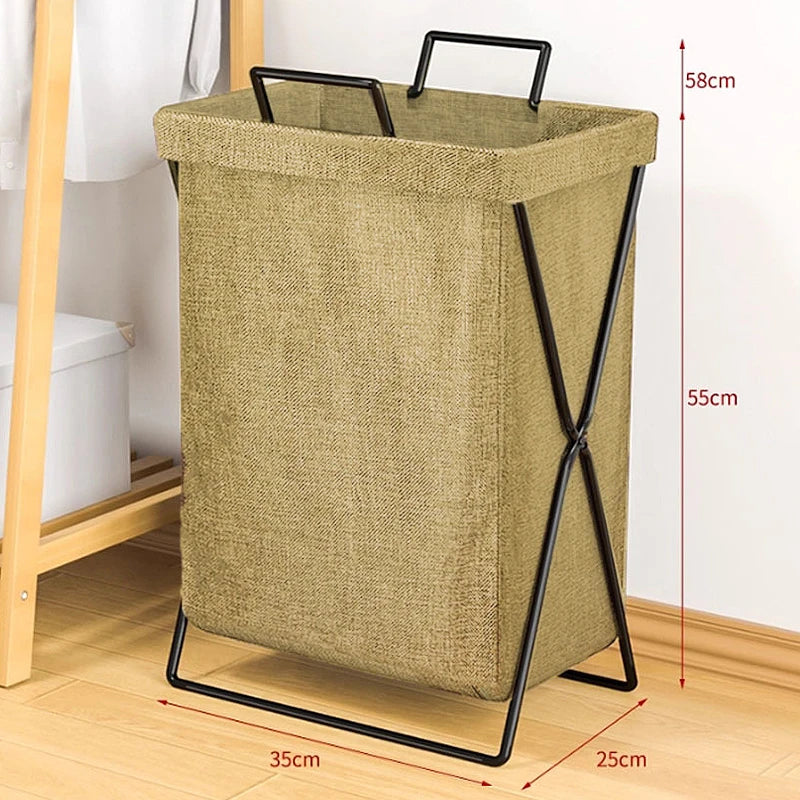 ♥Collapsible Fabric Laundry Hamper with Handles | Foldable Clothes Basket for Bedroom, Bathroom & Laundry Room