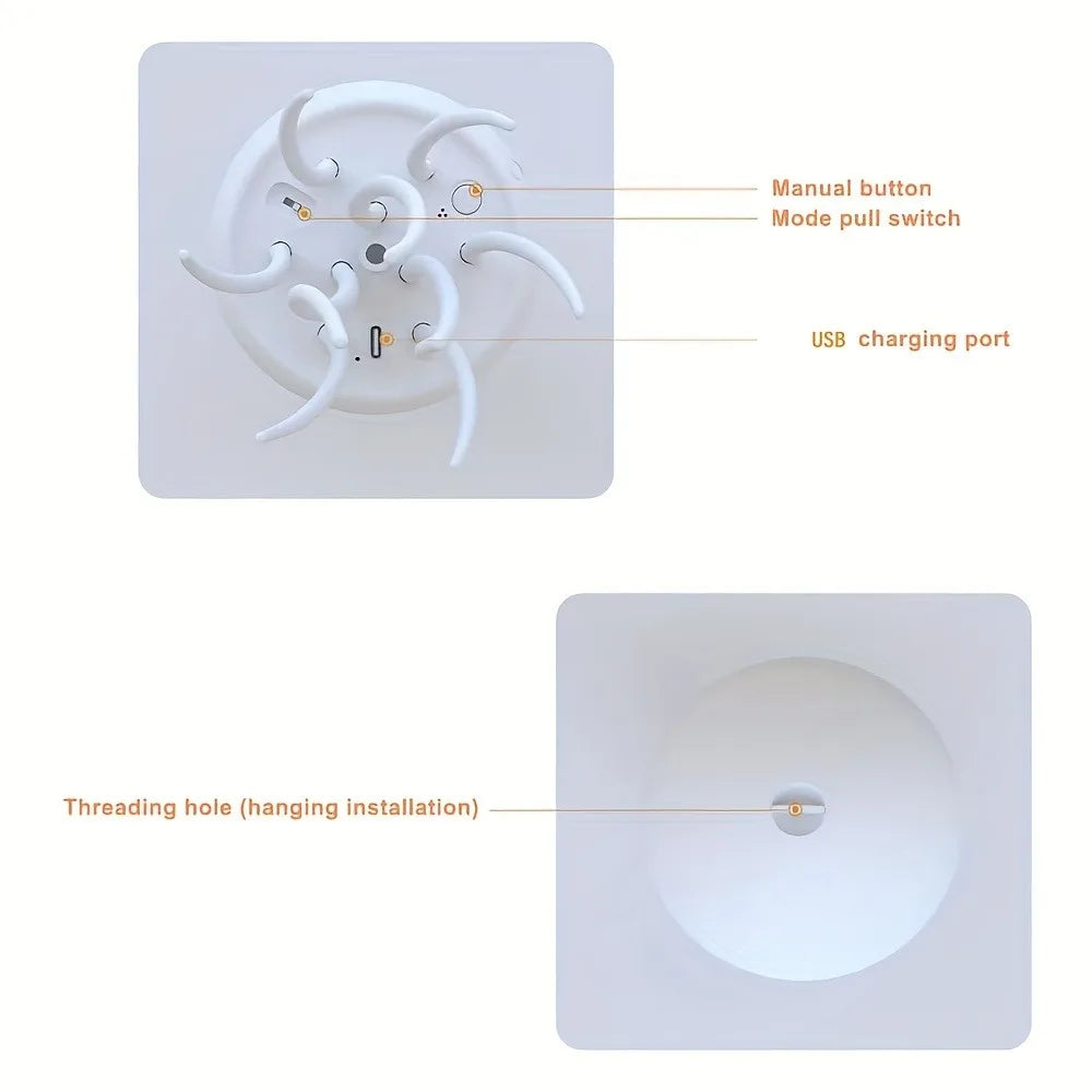 Bionic Jellyfish Night Light,USB Rechargeable with Voice Control,Dancing Tentacles,5 RGB Gradient,Floating Lamp,Bedroom Decor