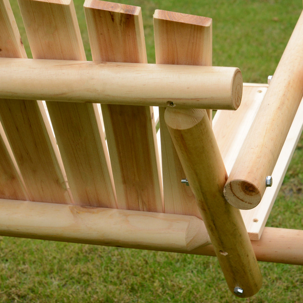 Outsunny 2 Seater Wooden Garden Swing Chair, Larch Wood Porch Swing Seat Bench Lounger for Outdoor Patio Garden, 300kg Capacity