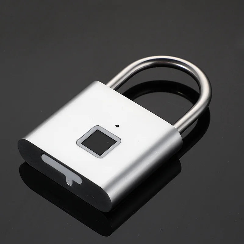 Keyless USB Charging Fingerprint Lock Smart Padlock Waterproof Door Lock 0.2sec Unlock Portable Anti-theft Padlock Zinc for Home