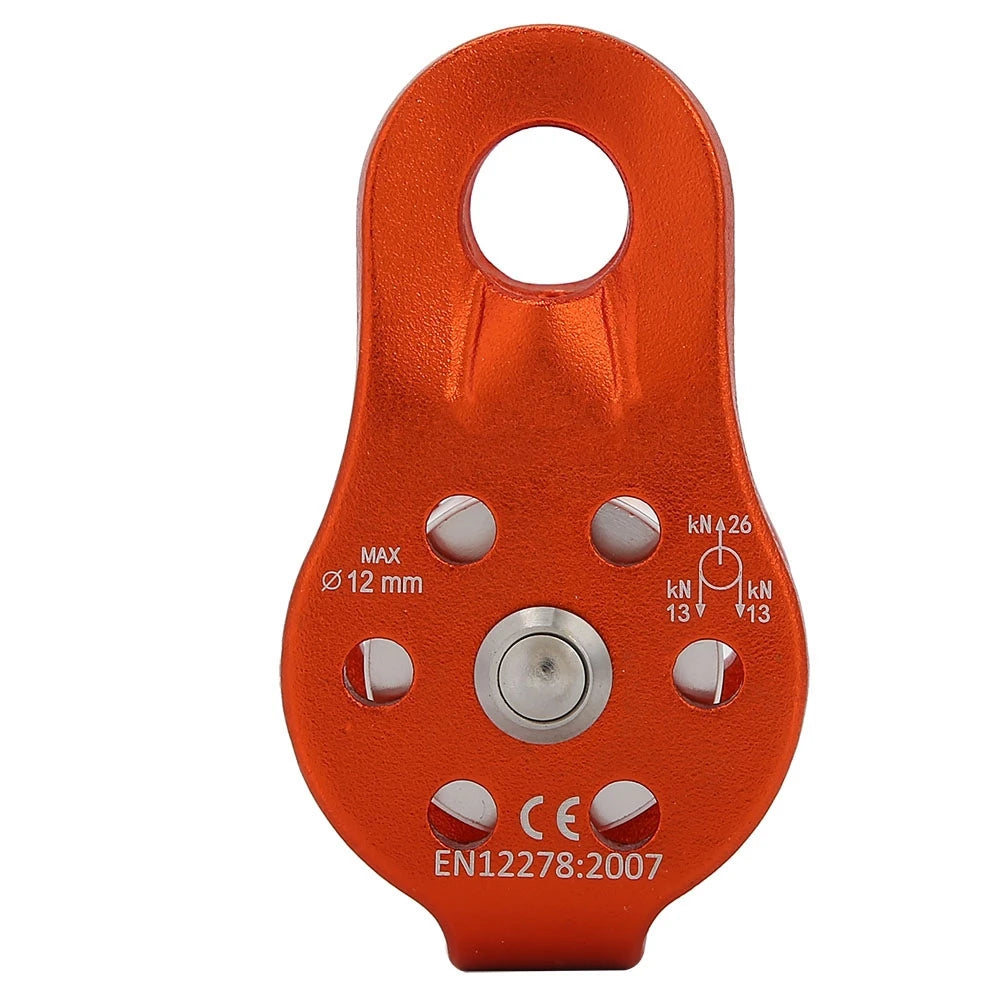 26KN Aluminium Alloy Heavy Duty Single Swivel Rope Pulley Block for 12mm Rope Climbing Pulley Pulley Wheel Single Swivel Pulley