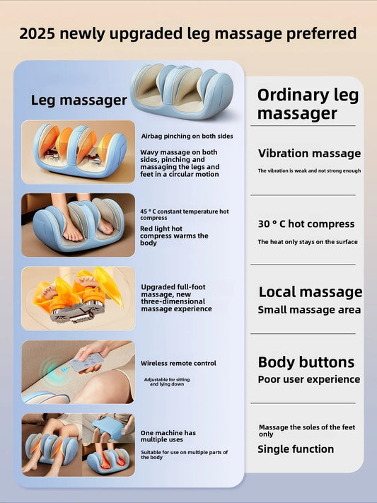 Air Pressure Leg Massager Foot Massage Multi-functional Widened Kneading Squeeze Deep Relaxation Calf With Remote Control