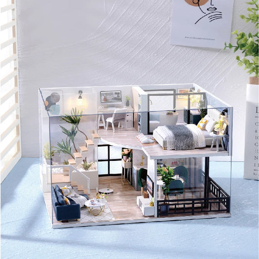 DIY Doll Houses Kits 3D Wooden Puzzles Mini Doll House Assembly Building Furniture Handmade Toys For Kids Birthday Gifts