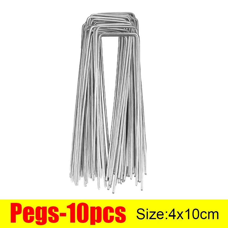 U-type Garden Staples Heavy-duty Fence Tubing Stakes Sod Pins Galvanized Landscape Spike for Holding Lawns Barrier Ground Nail