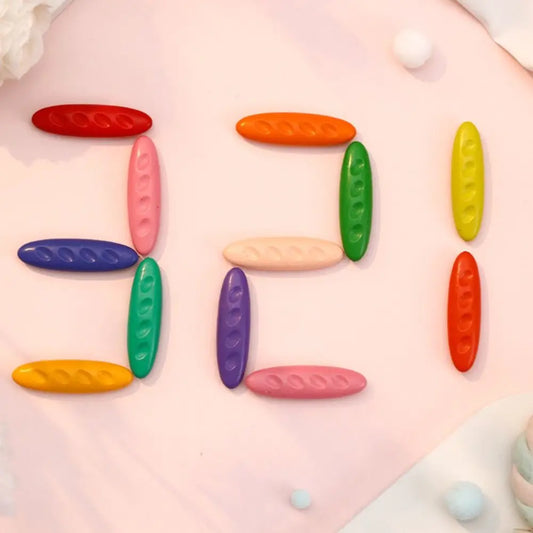 12/24/36 Colors Children Do Not Dirty Hands Plastic Crayon Set Creative Painting Tools Peanut Shaped Washable Erasable