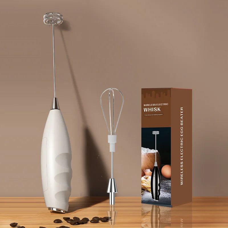 2025 New Stylish Multifunctional Handheld Electric Mixer Battery Operated Dual-head Whisk for Cappuccino, Matcha, Eggs, Lattes