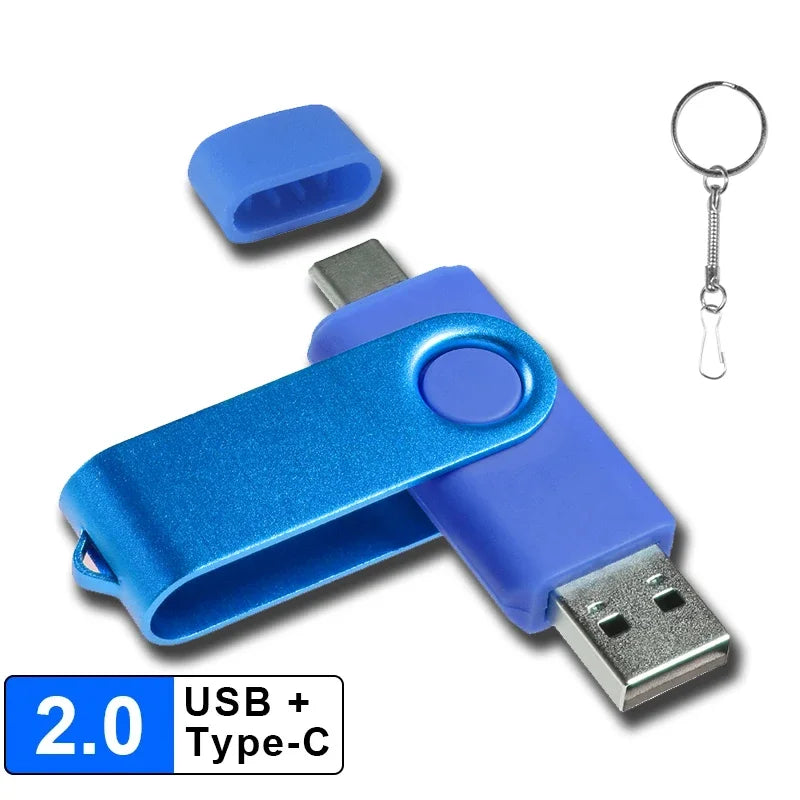Multifunctional OTG 2 IN 1 Type-c USB Flash Drive Pendrive 128GB Cle Usb Флэш-накопител Stick 32/64 GB Pen Drive for Phone