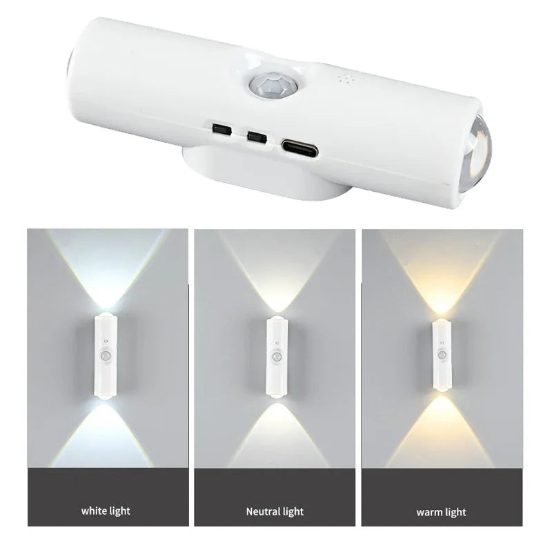 Smart RGB Gradient Night Light Magnetic Motion Sensor Rechargeable Wall Lamp for Bedroom Bathroom Closet Garden Home Decor