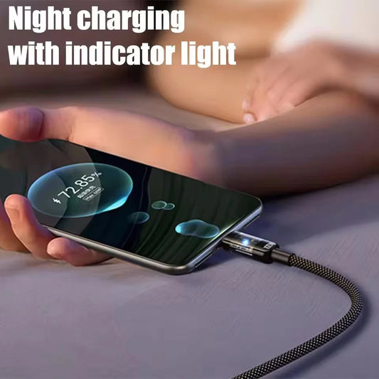 240W Nylon Cable USB Type C Super Fast Charging Cable For Samsung Xiaomi Huawei Honor LED Digital Display Fast Charger Data Cord