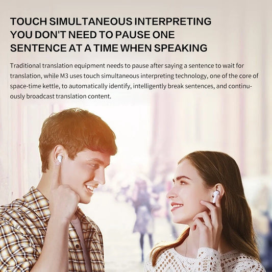 Timekettle M3 Translator Earbuds Bluetooth Real Time Simultaneous Headphones Instant Voice Translate Device for Business Travel