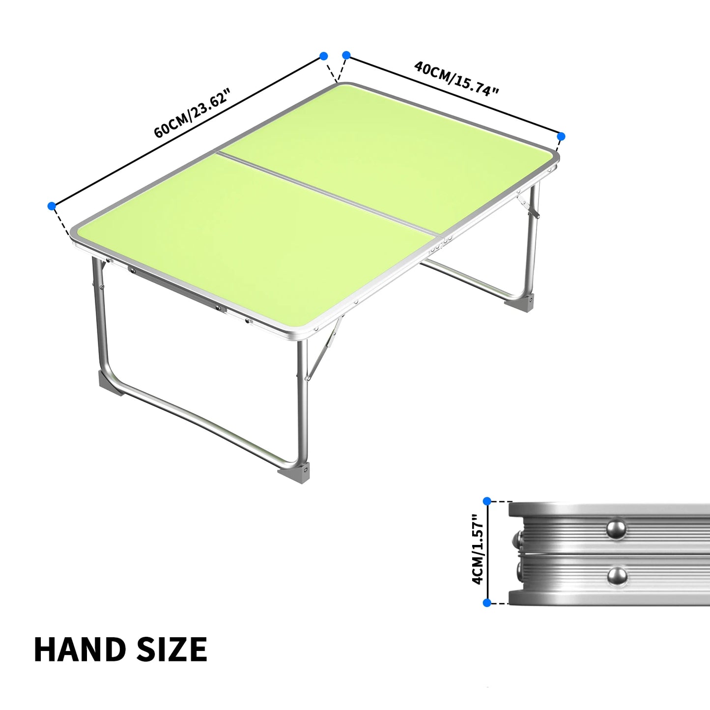 Small Folding Picnic Camping Table, Aluminium Lightweight Foldable Outdoor Garden Backyards BBQ Portable Table,60x40x26cm Table