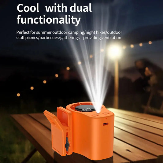 Semiconductor Cooling Car Fan USB Rechargeable Clip on Portable Desk Fans with LED Display 360 Rotation Quiet for Car Camping