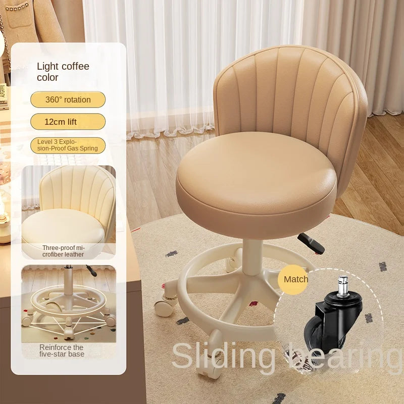 Ins Style Desk Chair Swivel Rolling Chair With Footrest Adjustable Height Home Computer Task Chair For Bedroom Make Up