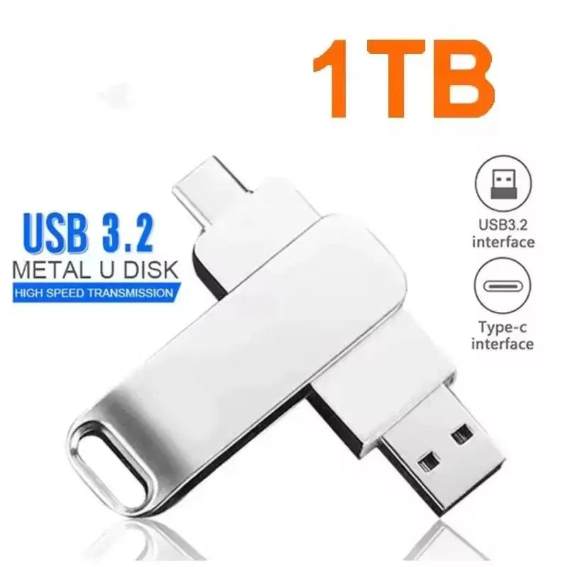 DIXSG For Xiaomi 16TB Flash Drives USB 3.2 U Disk 2TB High Speed Metal Pendrive WaterProof Type-C Memoria USB Stick USB Drives