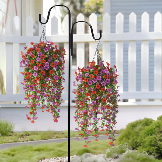 2/4pcs Artificial Flowers Simulated Eucalyptus Morning Glory Vines with Eucalyptus Leaves, for Home Outdoor Garden Decoration