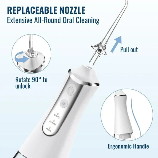 300ml USB Rechargeable Water Flosser Portable Dental Irrigator with 5 Nozzles 3 Modes dental accessories resina para dientes