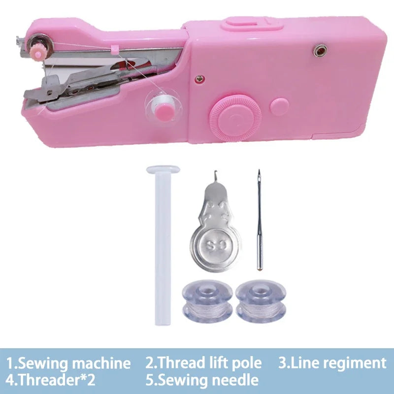 Portable Sewing Machine Manual Handheld Rope-free Electric Quick Build DIY Apparel Supplies Arts Crafts Home Garden Mini