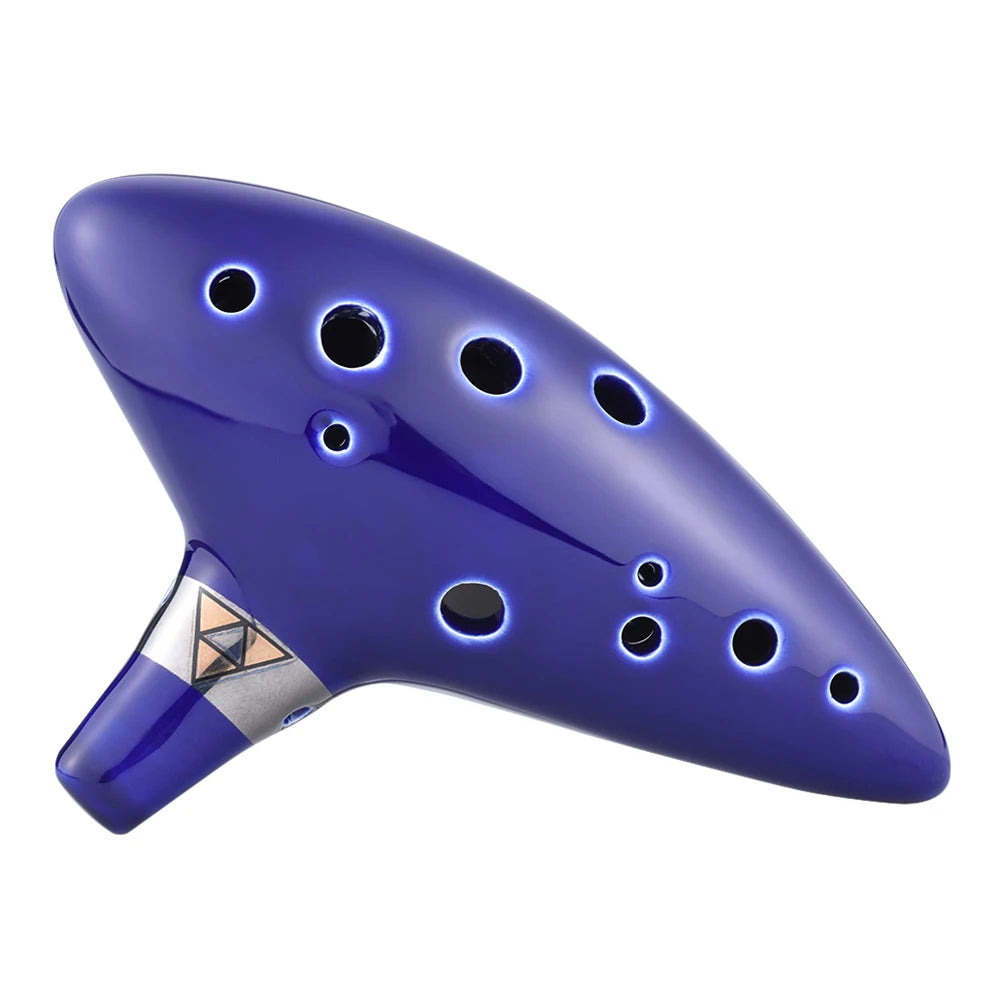 12 Hole Ocarina Ceramic Alto C Vessel Flute Wind Musical Instrument with Song Book Neck String Neck Cord and Music Score