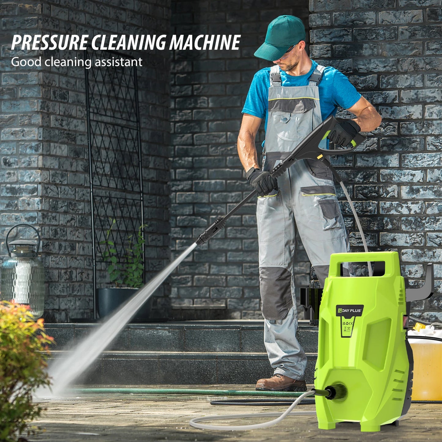 2300W Electric High Pressure Washer 480Bar PSI Power Jet Wash Patio Car Jet Washers,7m Hose & 5.5m Power Cord, Adjustable Nozzle