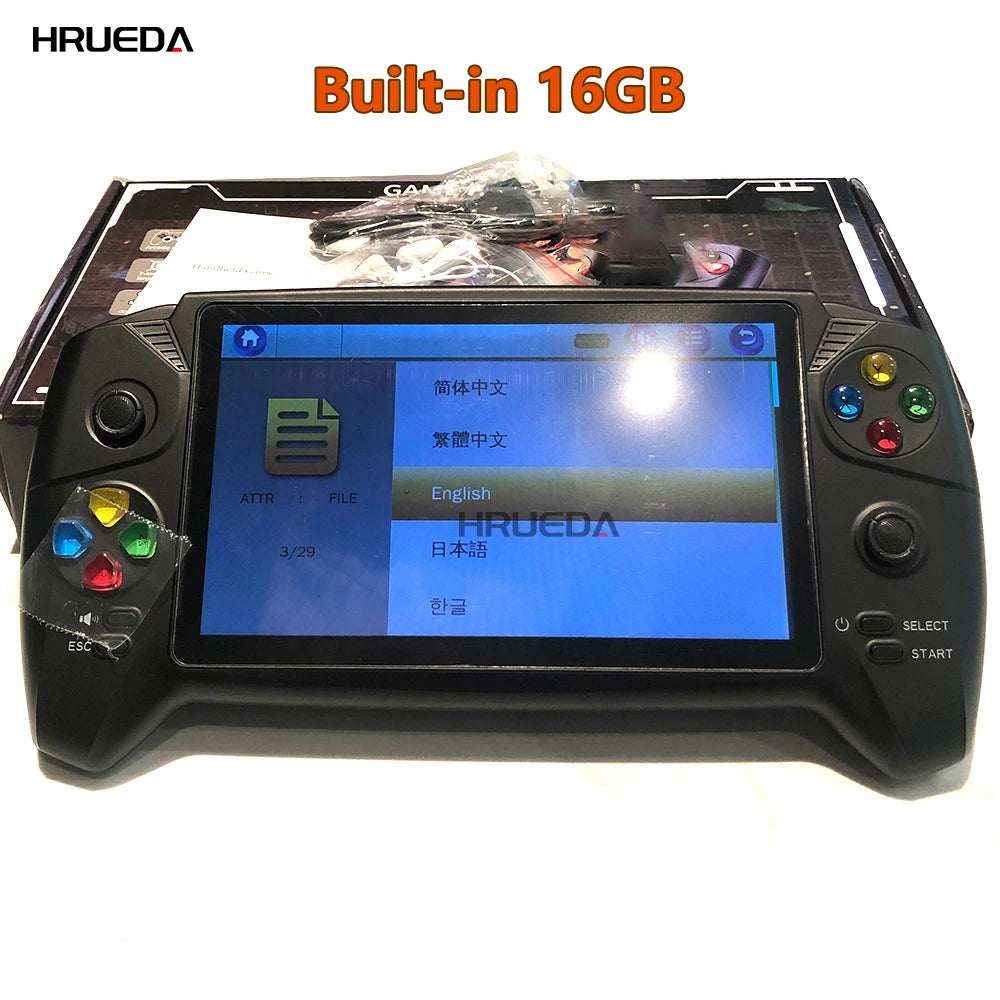 Portable Retro Video Game Classic Console Player 16Gb 7 inch Game Screen Display ,Support Dual Players, Over 6000 Games Children
