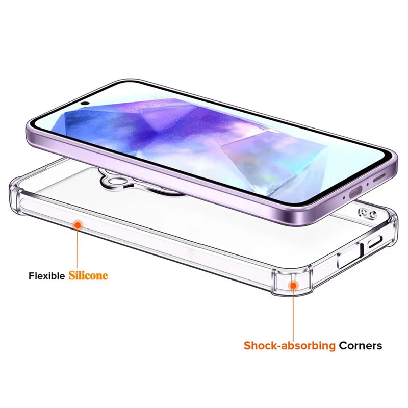 Transparent Phone Case for Samsung A55 5G Back Cover on Galaxy A57 A56 A55 A37 A36 A35 A26 A17 A16 A15 A 35 36 37 55 56 57 Shell